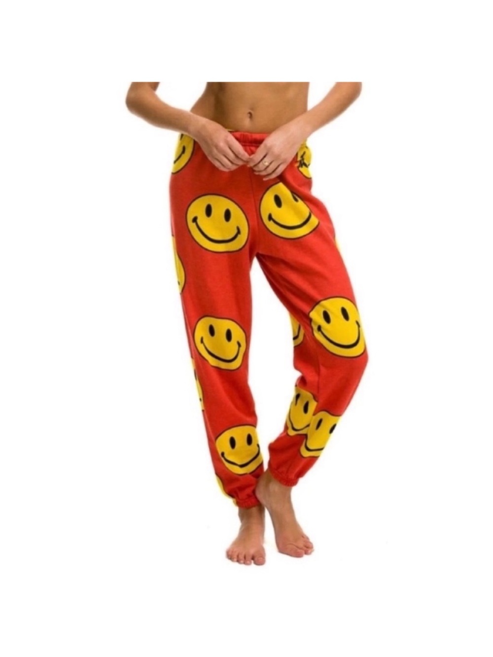Aviator Nation Red Smiley Joggers Medium